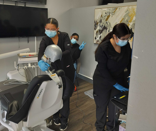 Dental assistant student training at Olympia Dental Assistant School